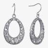 Silver Reflections Womens Pure Silver Over Brass Oval Drop Earrings In Metallic