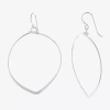 Silver Reflections Womens Pure Silver Over Brass Oval Drop Earrings In Metallic