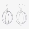 Silver Reflections Womens Pure Silver Over Brass Round Drop Earrings In Transparent