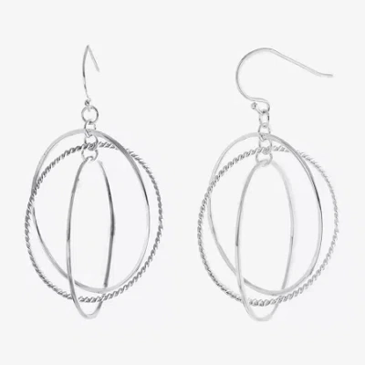 Silver Reflections Womens Pure Silver Over Brass Round Drop Earrings In Transparent