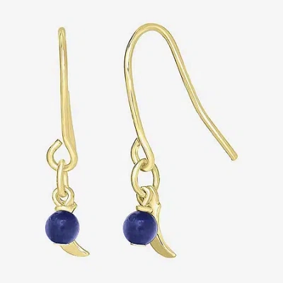 Silver Treasures 14k Gold Over Silver Moon Drop Earrings In Blue
