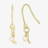Silver Treasures 14k Gold Over Silver Moon Drop Earrings In Gold