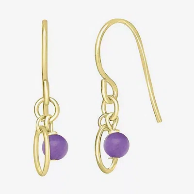 Silver Treasures 14k Gold Over Silver Oval Drop Earrings In Purple
