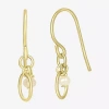 Silver Treasures 14k Gold Over Silver Oval Drop Earrings In Gold