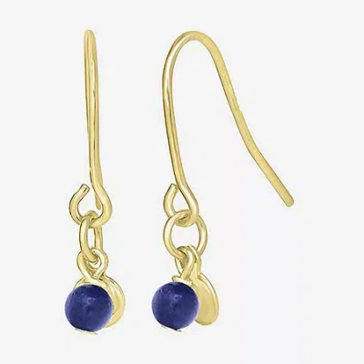 Silver Treasures 14k Gold Over Silver Round Drop Earrings In Blue