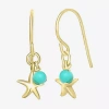 Silver Treasures 14k Gold Over Silver Star Drop Earrings In Gold