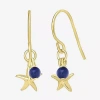 Silver Treasures 14k Gold Over Silver Star Drop Earrings In Gold