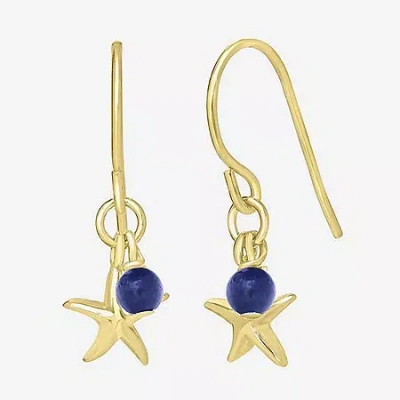 Silver Treasures 14k Gold Over Silver Star Drop Earrings