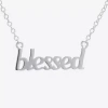 Silver Treasures Blessed Womens Sterling Silver 16 Inch Pendant Necklace In Silver