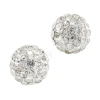 Silver Treasures Crystal Sterling Silver 7.7mm Round Stud Earrings In Silver