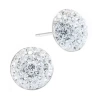 Silver Treasures Crystal Sterling Silver 9mm Round Stud Earrings In Silver