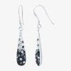 Silver Treasures Crystal Sterling Silver Pear Drop Earrings In Metallic