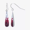 Silver Treasures Crystal Sterling Silver Pear Drop Earrings In Red