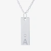 Silver Treasures Cubic Zirconia Sterling Silver 16 Inch Cable Initial Pendant Necklace In Silver