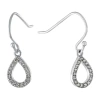 Silver Treasures Cubic Zirconia Sterling Silver Pear Drop Earrings In Metallic