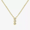Silver Treasures Delicates 3 Stone Womens Cubic Zirconia 14k Gold Over Brass Bar 18 Inch Pendant Necklace In Gold