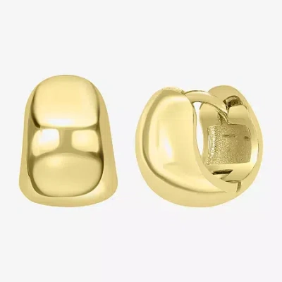 Silver Treasures Delicates Chunky Womens 14k Gold Over Brass 11mm Round Hoop Earrings In Transparent