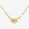 Silver Treasures Delicates Semi Circle Womens Cubic Zirconia 14k Gold Over Brass 16 Inch Pendant Necklace In Gold