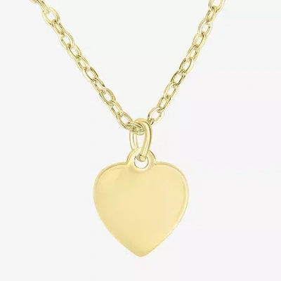 Silver Treasures Delicates Womens 14k Gold Over Brass Heart 16 Inch Pendant Necklace In Transparent