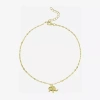 Silver Treasures Elephant Womens 14k Gold Over Silver Semisolid Ankle Bracelet In Gold