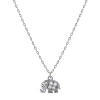 Silver Treasures Elephant Womens Cubic Zirconia Sterling Silver 16 Inch Pendant Necklace In Silver