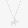 Silver Treasures Elephant Womens Sterling Silver 16 Inch Pendant Necklace In Silver