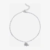 Silver Treasures Elephant Womens Sterling Silver Semisolid Ankle Bracelet In Metallic