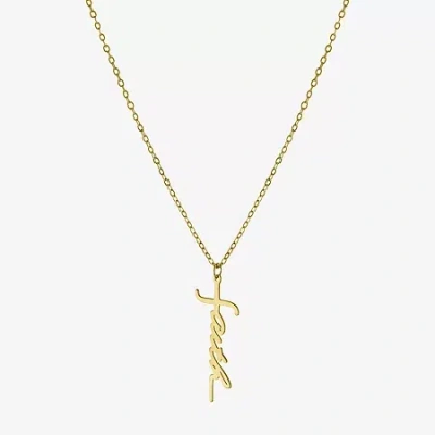 Silver Treasures Faith Womens 14k Gold Over Silver 16 Inch Pendant Necklace