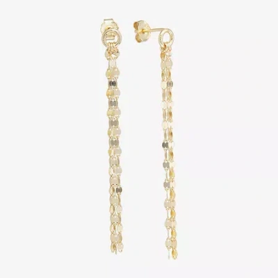 Silver Treasures Front And Back Mirror Chain Womens 14k Gold Over Silver Drop Earrings