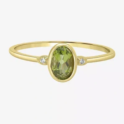 Silver Treasures Genuine Stone 14k Gold Over Silver Band In Orange