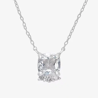 Silver Treasures Genuine Stone Sterling Silver 18 Inch Cable Pendant Necklace