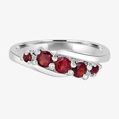 Silver Treasures Genuine Stone Sterling Silver Band In White