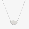 Silver Treasures Genuine Stone Womens White Mother Of Pearl Sterling Silver 18 Inch Pendant Necklace In Metallic