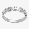 Silver Treasures Happy Face Womens Sterling Silver Delicate Band In Transparent