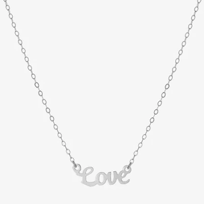 Silver Treasures Love Womens Sterling Silver 16 Inch Pendant Necklace In Metallic