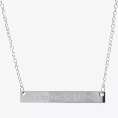 Silver Treasures Love You To The Moon And Back Sterling Silver 16 Inch Cable Pendant Necklace
