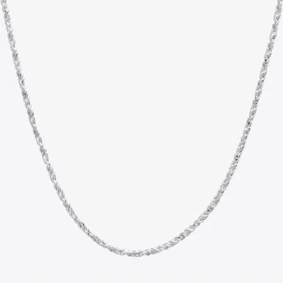 Silver Treasures Made In Italy Sterling Silver 16-24" Round Sparkle Chain Necklace