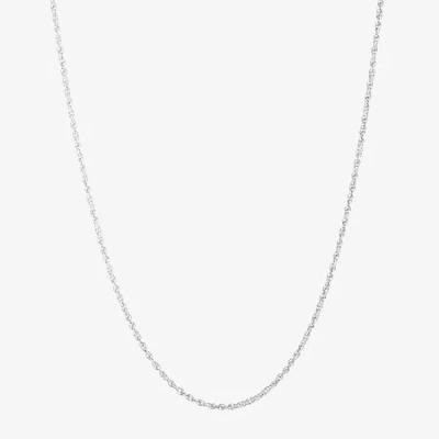 Silver Treasures Made In Italy Sterling Silver 18-30" Rope Chain Necklace In Transparent