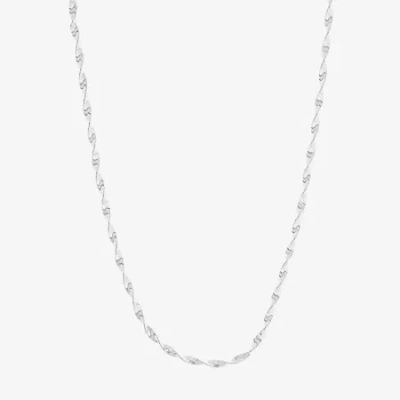 Silver Treasures Made In Italy Sterling Silver 18 Inch Twist Chain Necklace In Gray