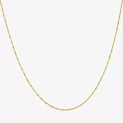 Silver Treasures Made In Italy Womens 14k Gold Over Silver 18 Inch Cable Chain Necklace In Transparent