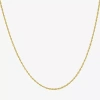 Silver Treasures Made In Italy Womens 14k Gold Over Silver 18 Inch Rope Chain Necklace In Transparent