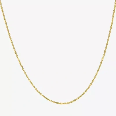 Silver Treasures Made In Italy Womens 14k Gold Over Silver 18 Inch Rope Chain Necklace In Transparent