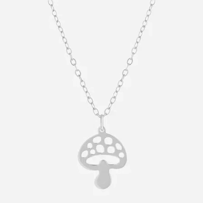 Silver Treasures Mushroom Womens Sterling Silver 16 Inch Pendant Necklace In Metallic