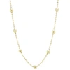 Silver Treasures Station Chain 24k Gold Over Silver 12 Inch Bead Choker Necklace In Gold