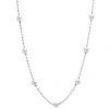 Silver Treasures Station Chain Bead Choker Womens Sterling Silver 12 Inch Choker Necklace In Silver