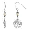 Silver Treasures Sterling Silver Cultured Freshwater Pearl Drop Earrings In Transparent