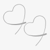 Silver Treasures Sterling Silver Heart Drop Earrings In Metallic
