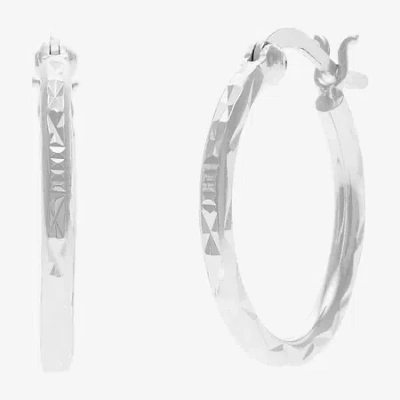 Silver Treasures Sterling Silver Hoop Earrings In Burgundy