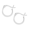 Silver Treasures Sterling Silver Hoop Earrings In Transparent