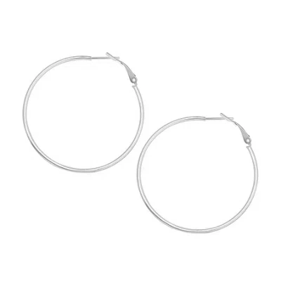 Silver Treasures Sterling Silver Hoop Earrings